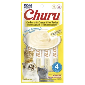 CHURU GATO POLLO CON QUESO Y VACUNO 14GR X 4 TUBOS