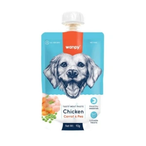 Wanpy Tasty Meat Paste Dog Chicken, Carrot y Pea – 90gr