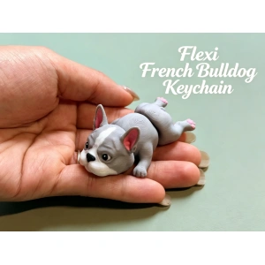 Llavero Flexi Raza Bulldog Francés - Modelo 3 — A color o blanca para pintar