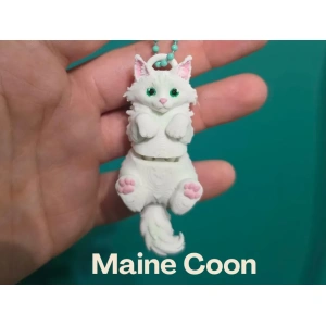 Llavero Flexi Raza Maine Coon - Modelo 2 — A color o blanca para pintar