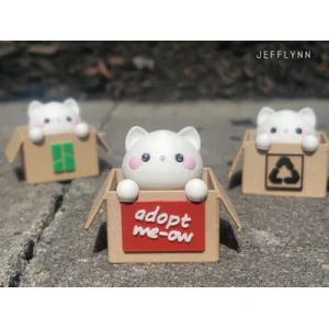 Clicker antiestrés Gatito en Caja Adóptame