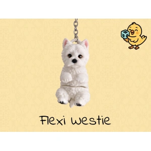 Llavero Flexi Raza Westie — A color o blanca para pintar