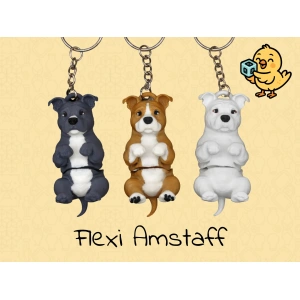 Llavero Flexi Raza American Bully — A color o blanca para pintar