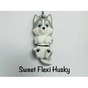 Llavero Flexi Raza Husky Siberiano - Modelo 2 — A color o blanca para pintar