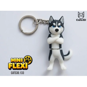 Llavero Flexi Raza Husky Siberiano — A color o blanca para pintar