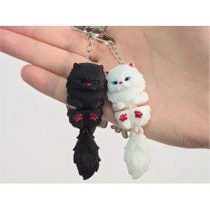 Llavero Flexi Gato Persa - Modelo 2 — A color o blanca para pintar