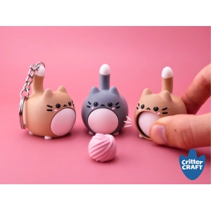 Clicker antiestrés sensorial de gato con abdomen blando
