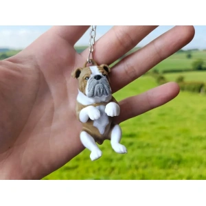 Llavero Flexi Raza Bulldog Inglés — A color o blanca para pintar