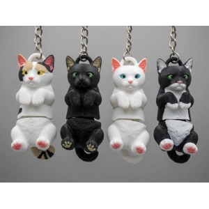 Llavero Flexi Gatos de Pelo Corto — A color o blanca para pintar
