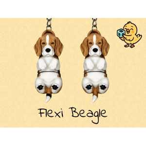 Llavero Flexi Raza Beagle — A color o blanca para pintar