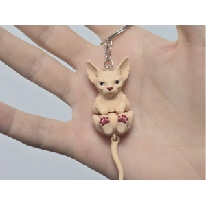 Llavero Flexi Raza Sphynx (Esfinge) — A color o blanca para pintar
