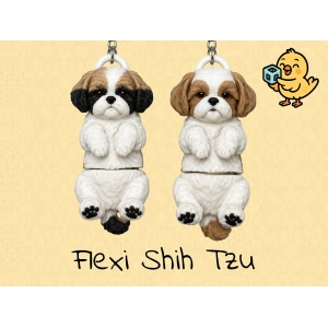 Llavero Flexi Raza Shih Tzu — A color o blanca para pintar