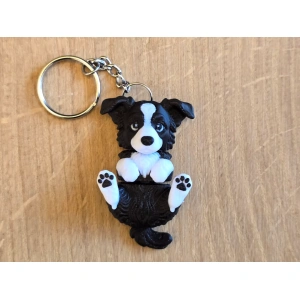 Llavero Flexi Raza Border Collie - Modelo 1 — A color o blanca para pintar