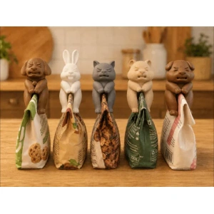 Pack de 4 mini clips para bolsas con diseños de animales